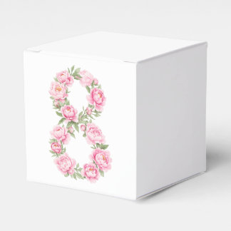 Elegant Peony Flower Illustration for March 8 Geschenkschachtel