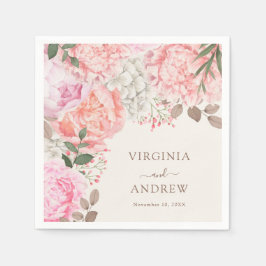 Elegant Peony Wedding Serviette