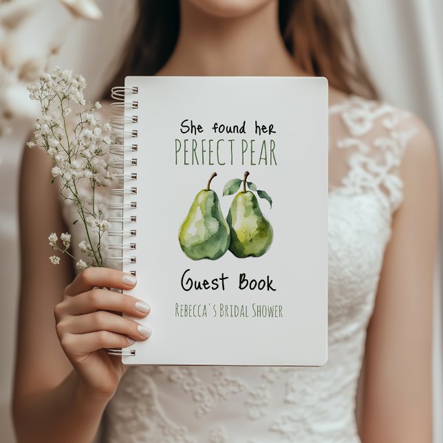 Elegant Perfect Pear Brautparty Gästebuch Notizbuch (Von Creator hochgeladen)