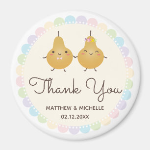 Elegant Perfect Pear Whimsical Wedding Vielen Dank Magnet