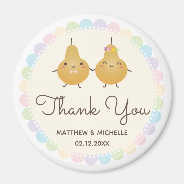 Elegant Perfect Pear Whimsical Wedding Vielen Dank Magnet (Vorne)