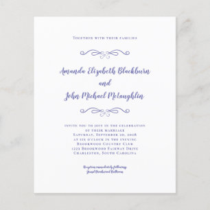 Elegant Periwinkle Blue Budget Einladung zur Hochz
