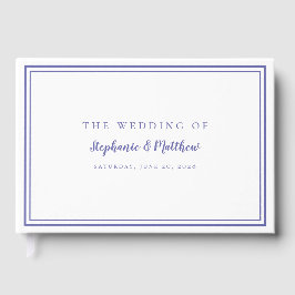 Elegant Periwinkle Blue Chic Einfache Moderne Hoch Gästebuch