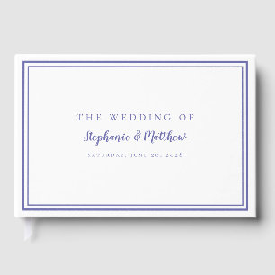 Elegant Periwinkle Blue Chic Einfache Moderne Hoch Gästebuch