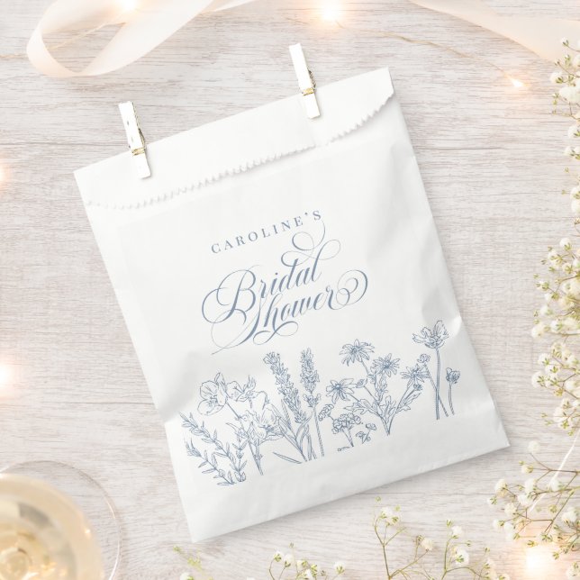 Elegant Periwinkle Blue Wildblume Brautparty Geschenktütchen (Ausgeschnitten)
