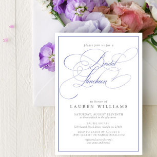 Elegant Periwinkle Calligraphy Bridal Luncheon Einladung