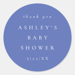 Elegant Periwinkle Coordinate Baby Shower Runder Aufkleber