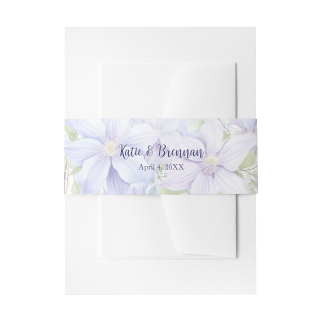 Elegant Periwinkle Wedding Einladungsbanderole (Vorderseite Beispiel)