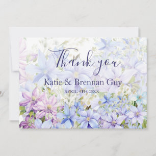 Elegant Periwinkle Wedding Vielen Dank Dankeskarte