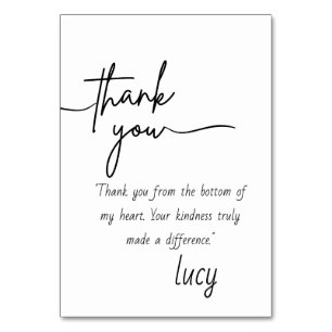 Elegant Personal Dankeschön Card Tischnummer