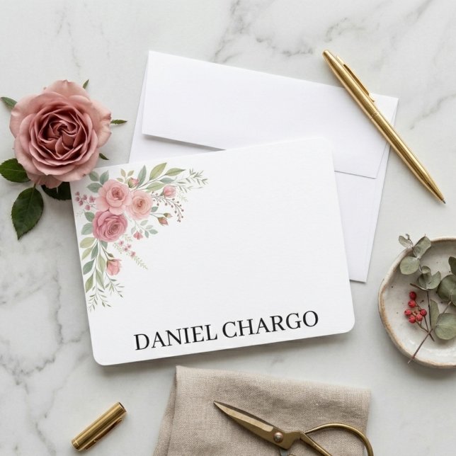 Elegant Personal Stationery Set Custom Name Mitteilungskarte (Von Creator hochgeladen)