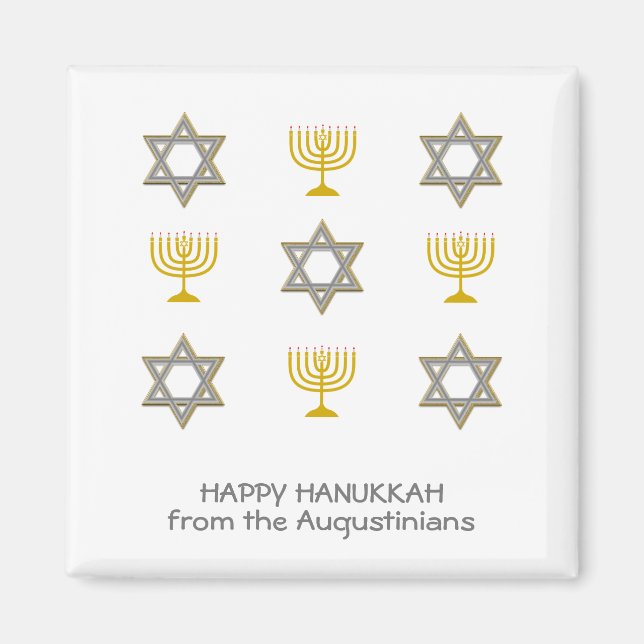 Elegant Personalisiert Hanukkah Magnet (Vorne)