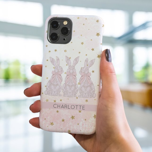 Elegant Personalisiert Lace Bunny iPhone Case (Elegant Personalized Lace Bunny iPhone Case)