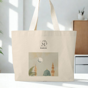 Elegant Personalisiert Masjid An-Nabawi Hajj Mabru Jumbo Stoffbeutel