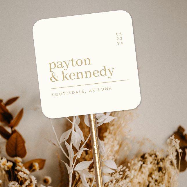 Elegant Personalisiert mit Name Wedding Plan Veran Quadratischer Aufkleber (Von Creator hochgeladen)