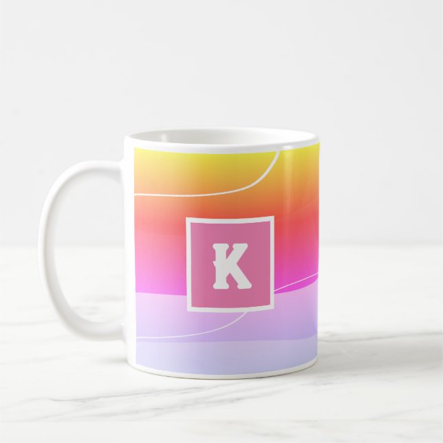 Elegant Personalisiert Monogram Initial Kaffeetasse (Links)