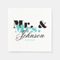Elegant personalisiert Mr. and Mrs. wedding napkin