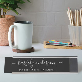 Elegant Personalisiert Name Script Calligraphy Schreibtischnamensplakette