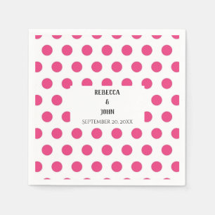 Elegant Personalisiert Pink Polka Dot Wedding Napk Serviette
