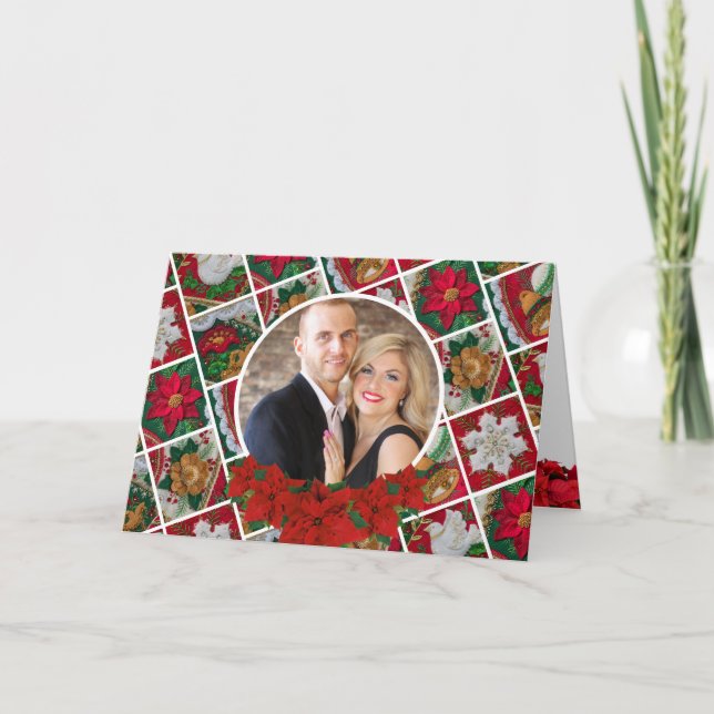 Elegant Personalisiert Poinsettia Weihnachten (Vorderseite)