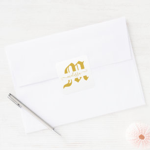 Elegant personalisiert quadratischer aufkleber