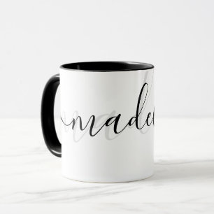 Elegant Personalisiert Schick Modern Grau und Schw Tasse