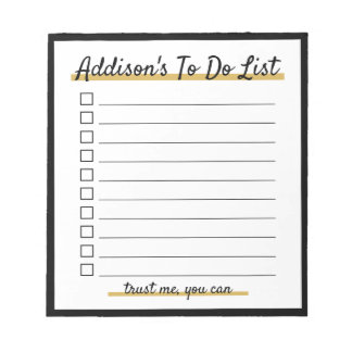Elegant Personalisiert To do list Notepad Notizblock