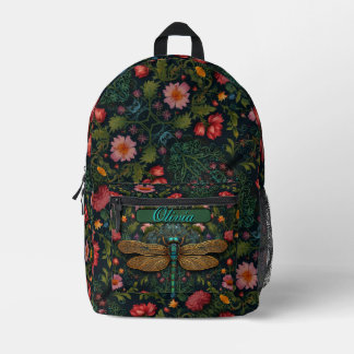 Elegant Personalize Vintage dragonfly boho chic Bedruckter Rucksack