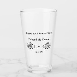 Elegant Personalized 30th Wedding Anniversary Gift Glas