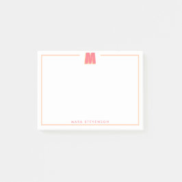 Elegant Personalized Monogram 3D Letter M Initial  Post-it Klebezettel