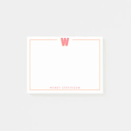 Elegant Personalized Monogram 3D Letter W Initial  Post-it Klebezettel