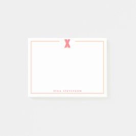 Elegant Personalized Monogram 3D Letter X Initial Post-it Klebezettel