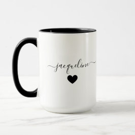 Elegant Personalized Mug with Name and Heart Tasse