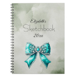 Elegant Personalized Name Notebook with Bow Notizblock