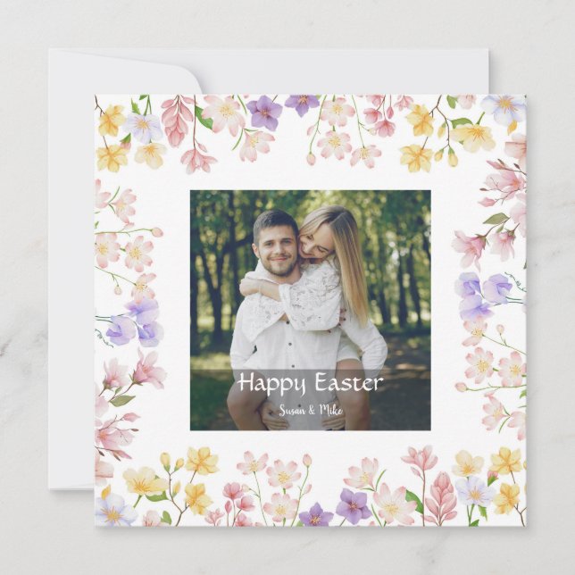 Elegant Personalized Photo Happy Easter Feiertagskarte (Vorderseite)