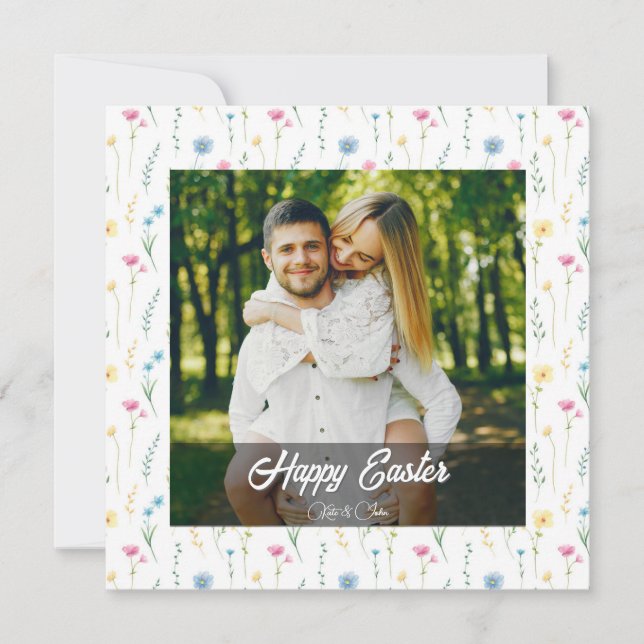 Elegant Personalized Photo Happy Easter  Feiertagskarte (Vorderseite)