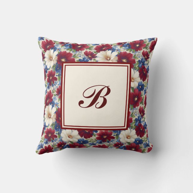 Elegant Personalized Stylish Romantic Floral Chic Kissen (Rückseite)