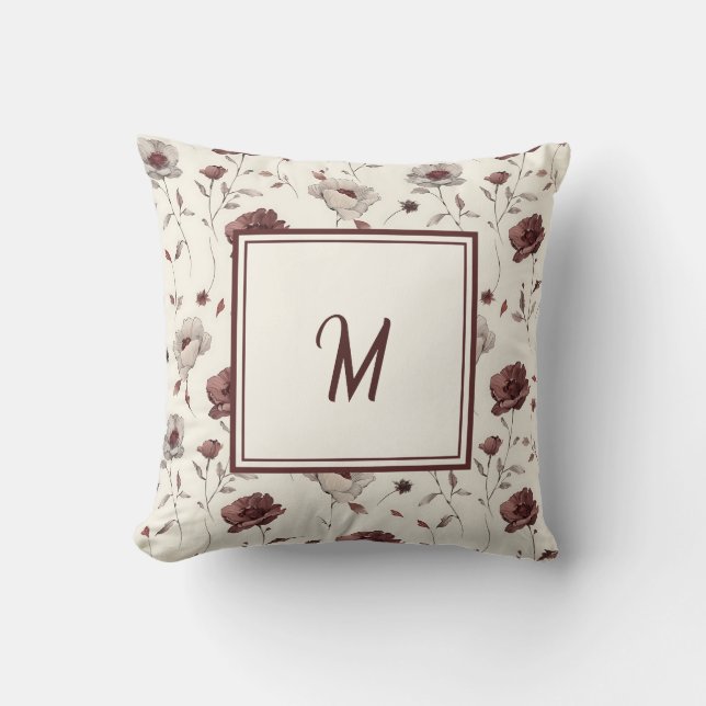 Elegant Personalized Stylish Romantic Floral Chic Kissen (Vorderseite)