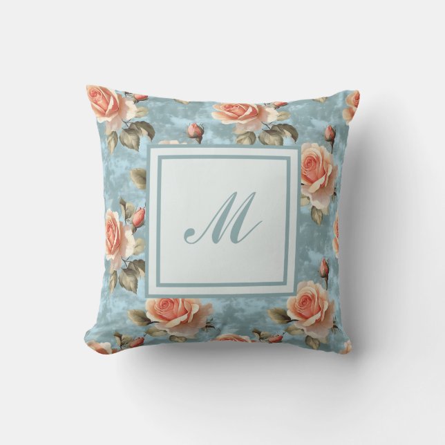 Elegant Personalized Stylish Romantic Floral Chic Kissen (Vorderseite)
