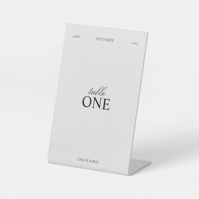 Elegant, Personalized Table Numbers Sockelschild (Vorderseite)