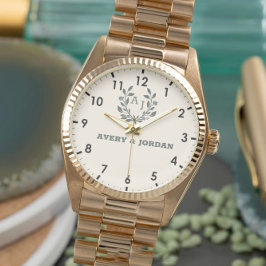 Elegant Personalized Wedding Couple Names Armbanduhr