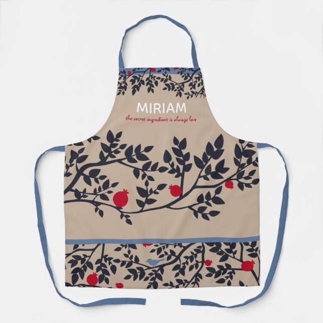 Élégant Personnalisé Joli Tablier Floral (Recto)