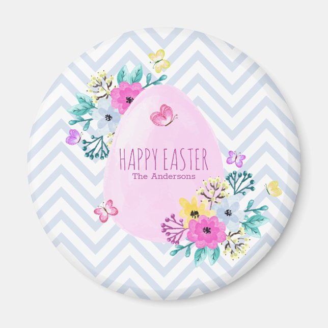 Elégant Personnalisé Joyeux Pâques | Magnet (Devant)
