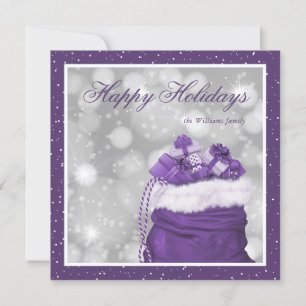 Élégant Personnalisé Purple neige Cartes de fin de