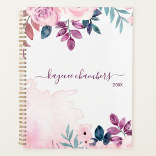 Elégant Personnalisé Rose & Violet Fleurs Personna