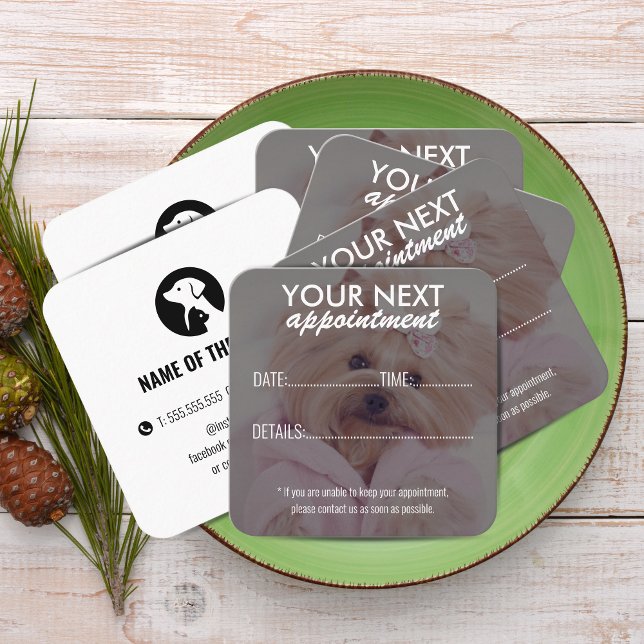 Elegant Pet Care Appointment Card with Logo Terminkarte (Elegant Pet Care Appointment Card with Logo)