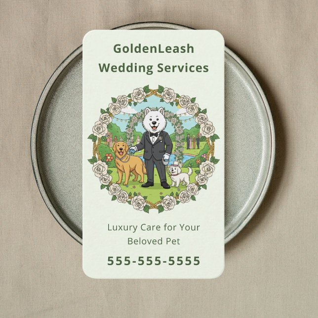 Elegant Pet Wedding Sitter Wedding Dog Handler Visitenkarte (Von Creator hochgeladen)