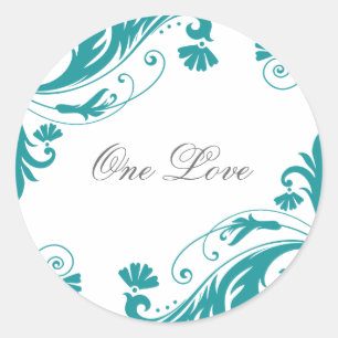 Elegant Petrol Wedding Stickers