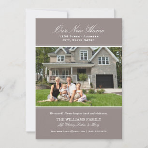 Elegant Pewter Gray Unser neues Zuhause Foto Movin Ankündigung