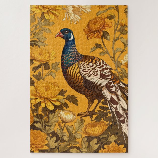 Elegant Pheasant William Morris Inspiriert (Vertikal)